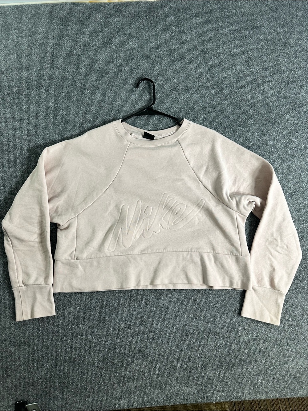 Nike Women's Dri Got Cropped Embossed Logo Pullover Sweatshirt